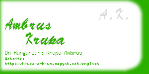 ambrus krupa business card